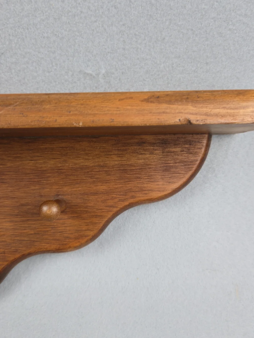 Vintage Wood Heart Wall Shelf Peg Rack Country 16